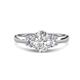 1 - Gemma 1.70 ctw GIA Certified Natural Diamond Oval Cut (8x6 mm) and Side Moissanite Trellis Three Stone Engagement Ring 