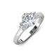 3 - Gemma 1.80 ctw GIA Certified Natural Diamond Oval Cut (8x6 mm) and Side Lab Grown Diamond Trellis Three Stone Engagement Ring 