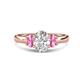 1 - Gemma 1.90 ctw IGI Certified Lab Grown Diamond Oval Cut (8x6 mm) and Pink Sapphire Trellis Three Stone Engagement Ring 