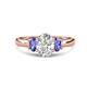 1 - Gemma 1.80 ctw IGI Certified Lab Grown Diamond Oval Cut (8x6 mm) and Tanzanite Trellis Three Stone Engagement Ring 