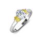 3 - Gemma 1.90 ctw GIA Certified Natural Diamond Oval Cut (8x6 mm) and Side Yellow Sapphire Trellis Three Stone Engagement Ring 