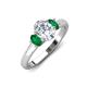 3 - Gemma 1.76 ctw GIA Certified Natural Diamond Oval Cut (8x6 mm) and Side Emerald Trellis Three Stone Engagement Ring 