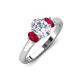 3 - Gemma 1.90 ctw GIA Certified Natural Diamond Oval Cut (8x6 mm) and Side Ruby Trellis Three Stone Engagement Ring 