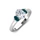 3 - Gemma 1.90 ctw GIA Certified Natural Diamond Oval Cut (8x6 mm) and Side London Blue Topaz Trellis Three Stone Engagement Ring 
