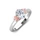 3 - Gemma 1.80 ctw GIA Certified Natural Diamond Oval Cut (8x6 mm) and Side Morganite Trellis Three Stone Engagement Ring 