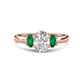 1 - Gemma 1.76 ctw IGI Certified Lab Grown Diamond Oval Cut (8x6 mm) and Emerald Trellis Three Stone Engagement Ring 