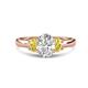1 - Gemma 1.90 ctw IGI Certified Lab Grown Diamond Oval Cut (8x6 mm) and Yellow Sapphire Trellis Three Stone Engagement Ring 