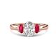 1 - Gemma 1.90 ctw IGI Certified Lab Grown Diamond Oval Cut (8x6 mm) and Ruby Trellis Three Stone Engagement Ring 