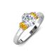 3 - Gemma 1.74 ctw IGI Certified Lab Grown Diamond Oval Cut (8x6 mm) and Citrine Trellis Three Stone Engagement Ring 
