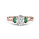 1 - Gemma 1.98 ctw IGI Certified Lab Grown Diamond Oval Cut (8x6 mm) and Created Alexandrite Trellis Three Stone Engagement Ring 