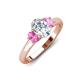 3 - Gemma 1.90 ctw IGI Certified Lab Grown Diamond Oval Cut (8x6 mm) and Pink Sapphire Trellis Three Stone Engagement Ring 