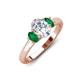 3 - Gemma 1.76 ctw IGI Certified Lab Grown Diamond Oval Cut (8x6 mm) and Emerald Trellis Three Stone Engagement Ring 