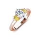 3 - Gemma 1.90 ctw IGI Certified Lab Grown Diamond Oval Cut (8x6 mm) and Yellow Sapphire Trellis Three Stone Engagement Ring 