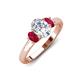 3 - Gemma 1.90 ctw IGI Certified Lab Grown Diamond Oval Cut (8x6 mm) and Ruby Trellis Three Stone Engagement Ring 