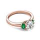 4 - Gemma 1.76 ctw IGI Certified Lab Grown Diamond Oval Cut (8x6 mm) and Emerald Trellis Three Stone Engagement Ring 