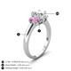 5 - Gemma 1.90 ctw GIA Certified Natural Diamond Oval Cut (8x6 mm) and Side Pink Sapphire Trellis Three Stone Engagement Ring 