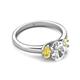 4 - Gemma 1.90 ctw GIA Certified Natural Diamond Oval Cut (8x6 mm) and Side Yellow Sapphire Trellis Three Stone Engagement Ring 