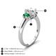 5 - Gemma 1.76 ctw GIA Certified Natural Diamond Oval Cut (8x6 mm) and Side Emerald Trellis Three Stone Engagement Ring 