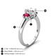 5 - Gemma 1.90 ctw GIA Certified Natural Diamond Oval Cut (8x6 mm) and Side Ruby Trellis Three Stone Engagement Ring 