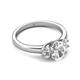 4 - Gemma 1.70 ctw GIA Certified Natural Diamond Oval Cut (8x6 mm) and Side Moissanite Trellis Three Stone Engagement Ring 