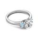 4 - Gemma 1.74 ctw GIA Certified Natural Diamond Oval Cut (8x6 mm) and Side Aquamarine Trellis Three Stone Engagement Ring 