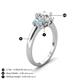 5 - Gemma 1.74 ctw GIA Certified Natural Diamond Oval Cut (8x6 mm) and Side Aquamarine Trellis Three Stone Engagement Ring 