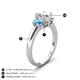 5 - Gemma 1.90 ctw GIA Certified Natural Diamond Oval Cut (8x6 mm) and Side Blue Topaz Trellis Three Stone Engagement Ring 