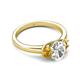 4 - Gemma 1.74 ctw GIA Certified Natural Diamond Oval Cut (8x6 mm) and Side Citrine Trellis Three Stone Engagement Ring 