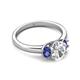 4 - Gemma 1.74 ctw GIA Certified Natural Diamond Oval Cut (8x6 mm) and Side Iolite Trellis Three Stone Engagement Ring 