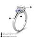 5 - Gemma 1.74 ctw GIA Certified Natural Diamond Oval Cut (8x6 mm) and Side Iolite Trellis Three Stone Engagement Ring 