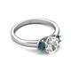 4 - Gemma 1.90 ctw GIA Certified Natural Diamond Oval Cut (8x6 mm) and Side London Blue Topaz Trellis Three Stone Engagement Ring 