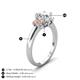 5 - Gemma 1.80 ctw GIA Certified Natural Diamond Oval Cut (8x6 mm) and Side Morganite Trellis Three Stone Engagement Ring 