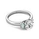 4 - Gemma 1.62 ctw GIA Certified Natural Diamond Oval Cut (8x6 mm) and Side Opal Trellis Three Stone Engagement Ring 