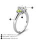 5 - Gemma 1.90 ctw GIA Certified Natural Diamond Oval Cut (8x6 mm) and Side Peridot Trellis Three Stone Engagement Ring 