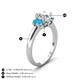 5 - Gemma 1.60 ctw GIA Certified Natural Diamond Oval Cut (8x6 mm) and Side Turquoise Trellis Three Stone Engagement Ring 
