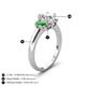 5 - Gemma 1.82 ctw GIA Certified Natural Diamond Oval Cut (8x6 mm) and Side Green Garnet Trellis Three Stone Engagement Ring 