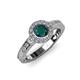 4 - Meir London Blue Topaz and Diamond Halo Engagement Ring 