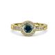 1 - Meir London Blue Topaz and Diamond Halo Engagement Ring 