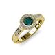 4 - Meir London Blue Topaz and Diamond Halo Engagement Ring 