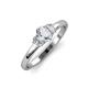 3 - Gemma 1.15 ctw GIA Certified Natural Diamond Oval Cut (7x5 mm) and Moissanite Trellis Three Stone Engagement Ring 
