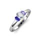 3 - Gemma 1.25 ctw GIA Certified Natural Diamond Oval Cut (7x5 mm) and Tanzanite Trellis Three Stone Engagement Ring 