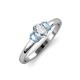 3 - Gemma 1.19 ctw GIA Certified Natural Diamond Oval Cut (7x5 mm) and Aquamarine Trellis Three Stone Engagement Ring 