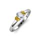 3 - Gemma 1.19 ctw GIA Certified Natural Diamond Oval Cut (7x5 mm) and Citrine Trellis Three Stone Engagement Ring 