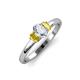 3 - Gemma 1.35 ctw GIA Certified Natural Diamond Oval Cut (7x5 mm) and Yellow Sapphire Trellis Three Stone Engagement Ring 