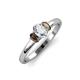 3 - Gemma 1.25 ctw GIA Certified Natural Diamond Oval Cut (7x5 mm) and Smoky Quartz Trellis Three Stone Engagement Ring 