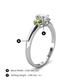 4 - Gemma 1.35 ctw GIA Certified Natural Diamond Oval Cut (7x5 mm) and Peridot Trellis Three Stone Engagement Ring 