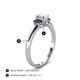 4 - Gemma 1.41 ctw GIA Certified Natural Diamond Oval Cut (7x5 mm) and Blue Sapphire Trellis Three Stone Engagement Ring 
