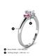 4 - Gemma 1.35 ctw GIA Certified Natural Diamond Oval Cut (7x5 mm) and Pink Sapphire Trellis Three Stone Engagement Ring 