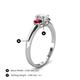 4 - Gemma 1.35 ctw GIA Certified Natural Diamond Oval Cut (7x5 mm) and Ruby Trellis Three Stone Engagement Ring 
