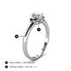 4 - Gemma 1.25 ctw GIA Certified Natural Diamond Oval Cut (7x5 mm) and Smoky Quartz Trellis Three Stone Engagement Ring 